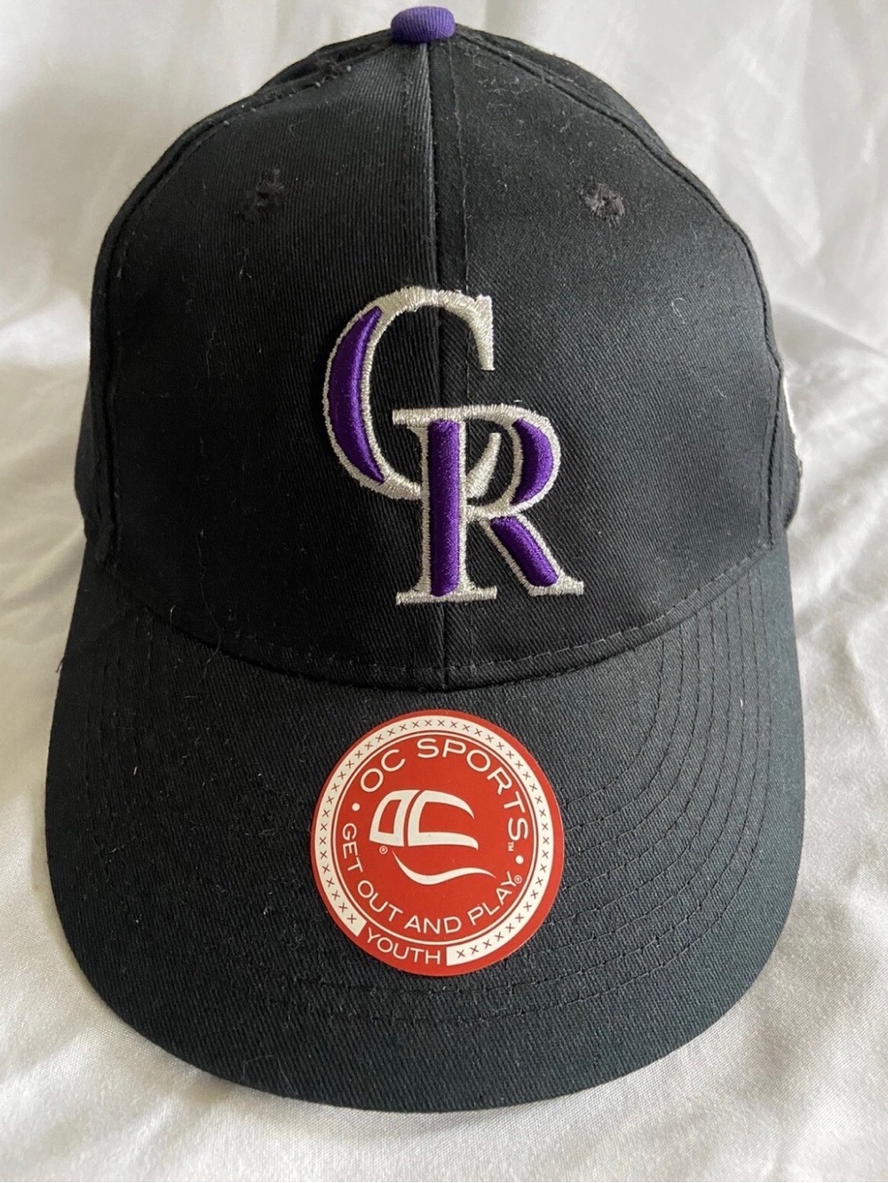 NWOT OC Sports β’ Colorado Rockies β’ Black OSFM Youth Adjustable Baseball Cap Hat